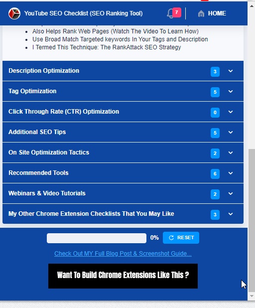 YouTube SEO Checklist Screenshot 3 withbanner ads